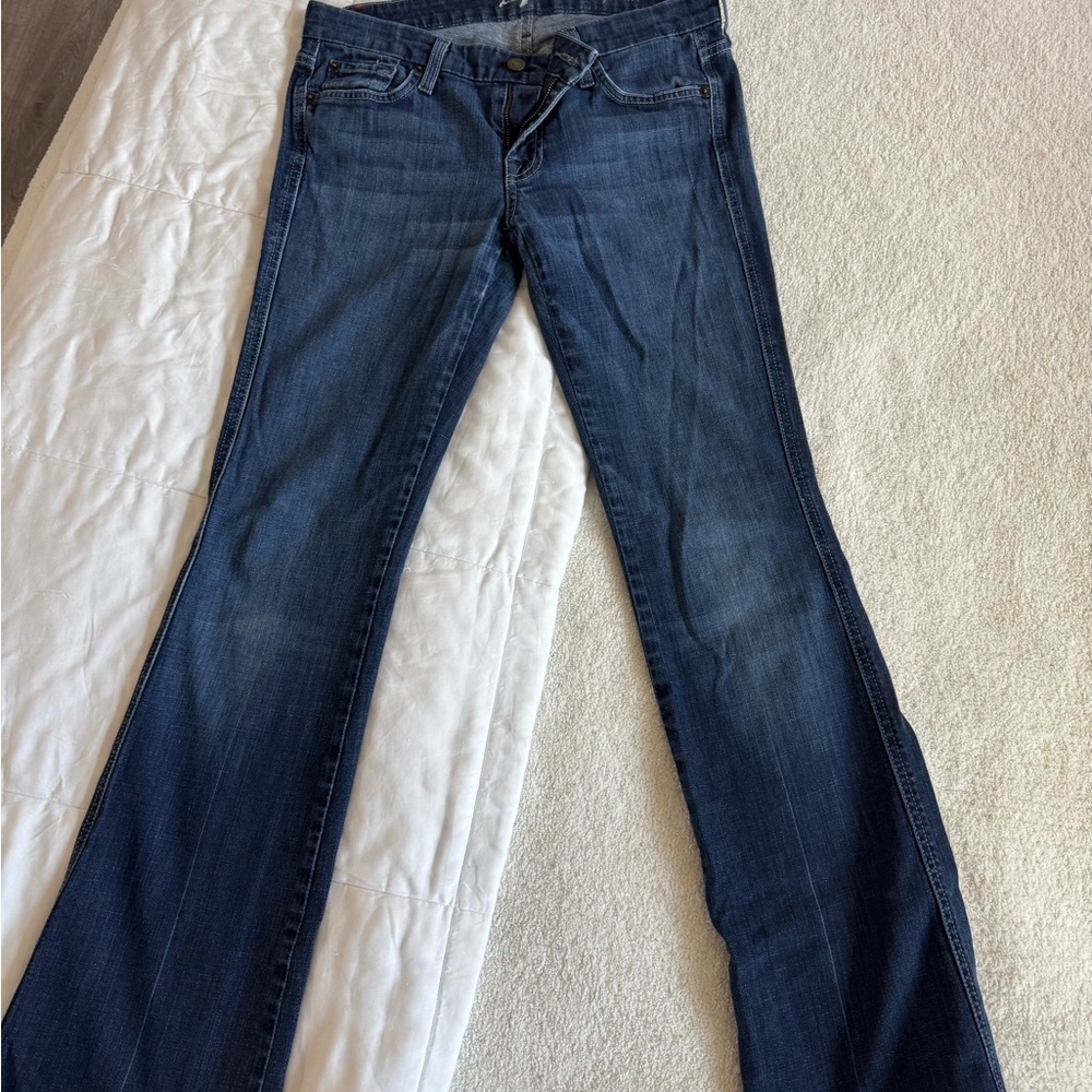 7 For All Mankind Dark Blue Flare Jeans